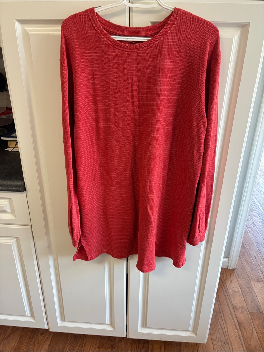 Cozy Red Long Sleeve Tunic Top